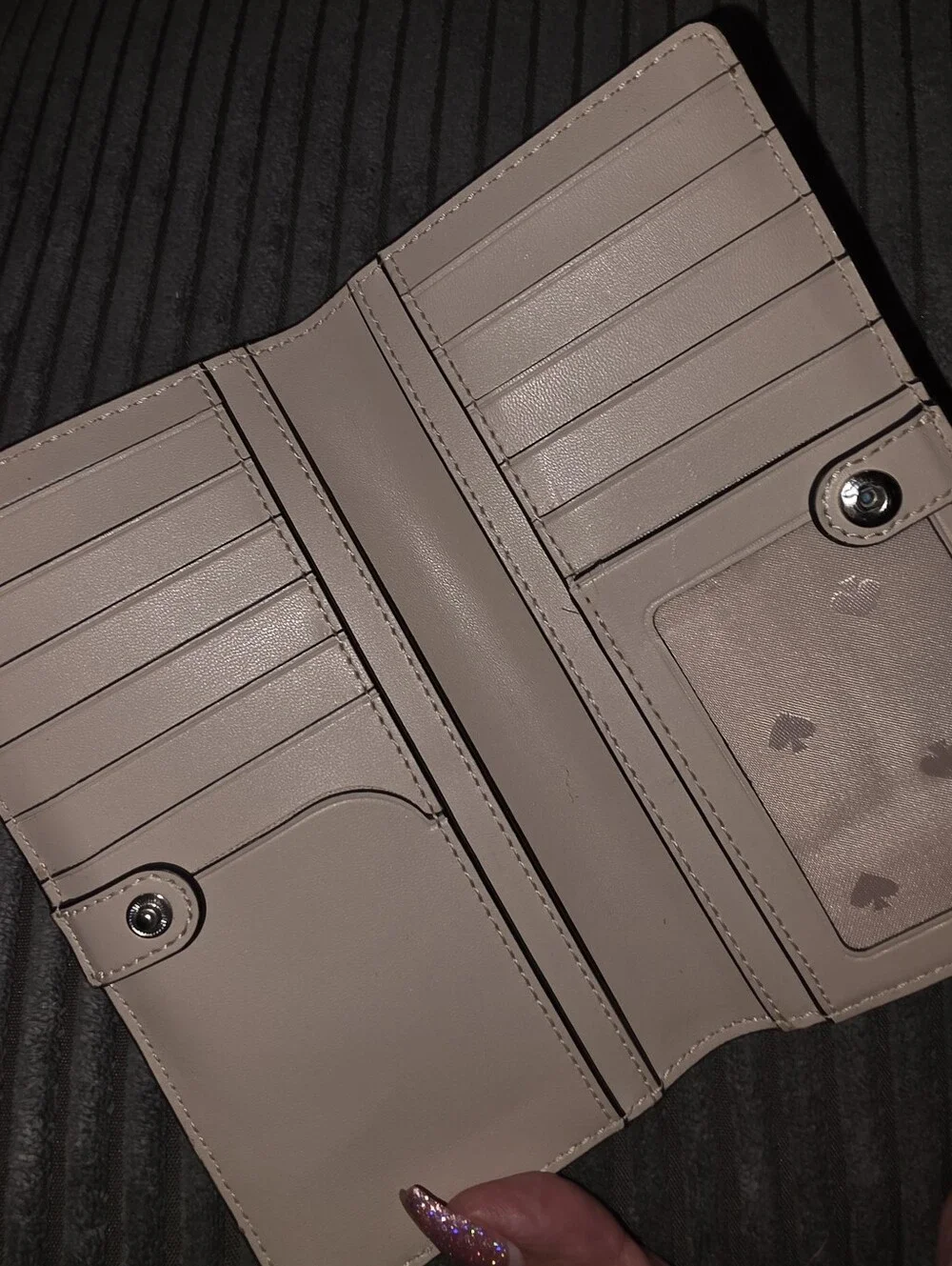 Euc Kate Spade Tan White Snap Wallet